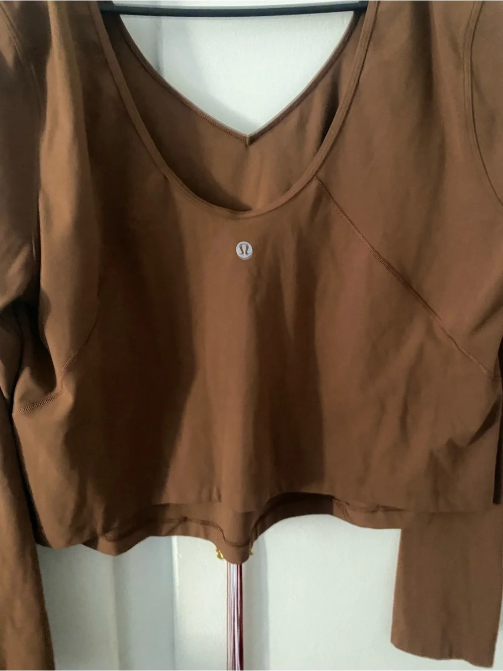 lululemon athletica Brown V-Neck Long Sleeve Top